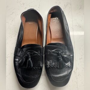 Aquatalia Black Leather Womens Loafers